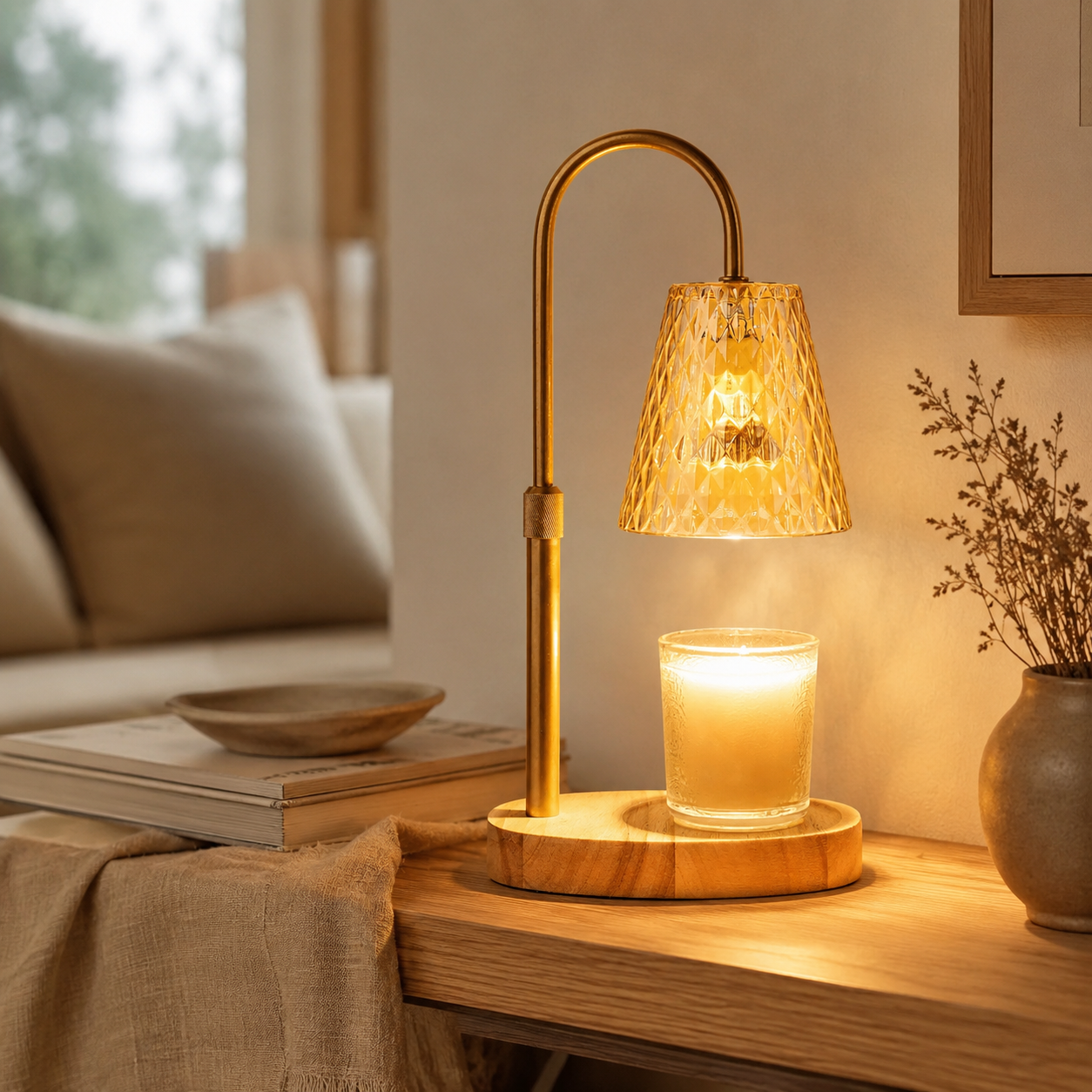 The Rattan Candle Warmer Lamp