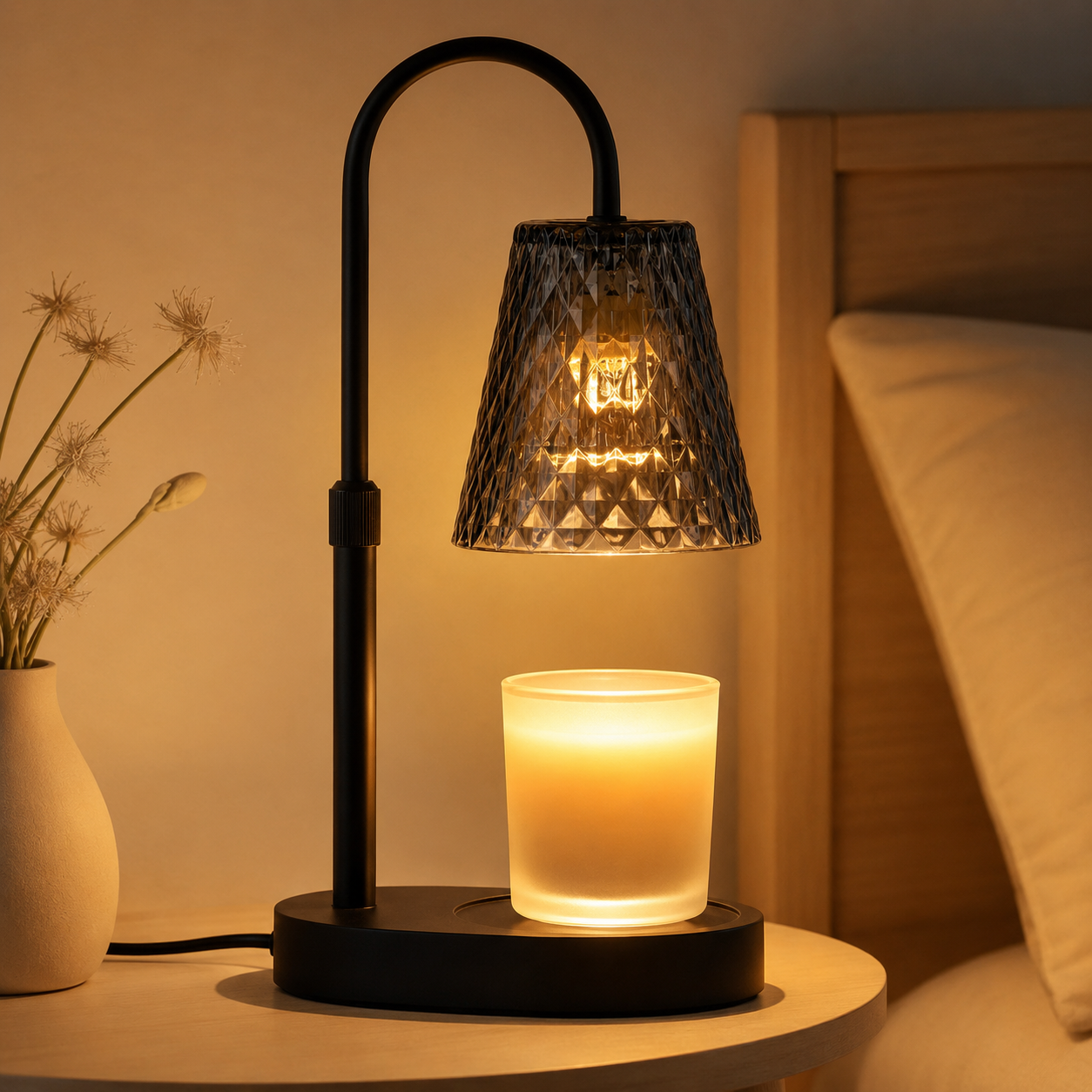The Rattan Candle Warmer Lamp