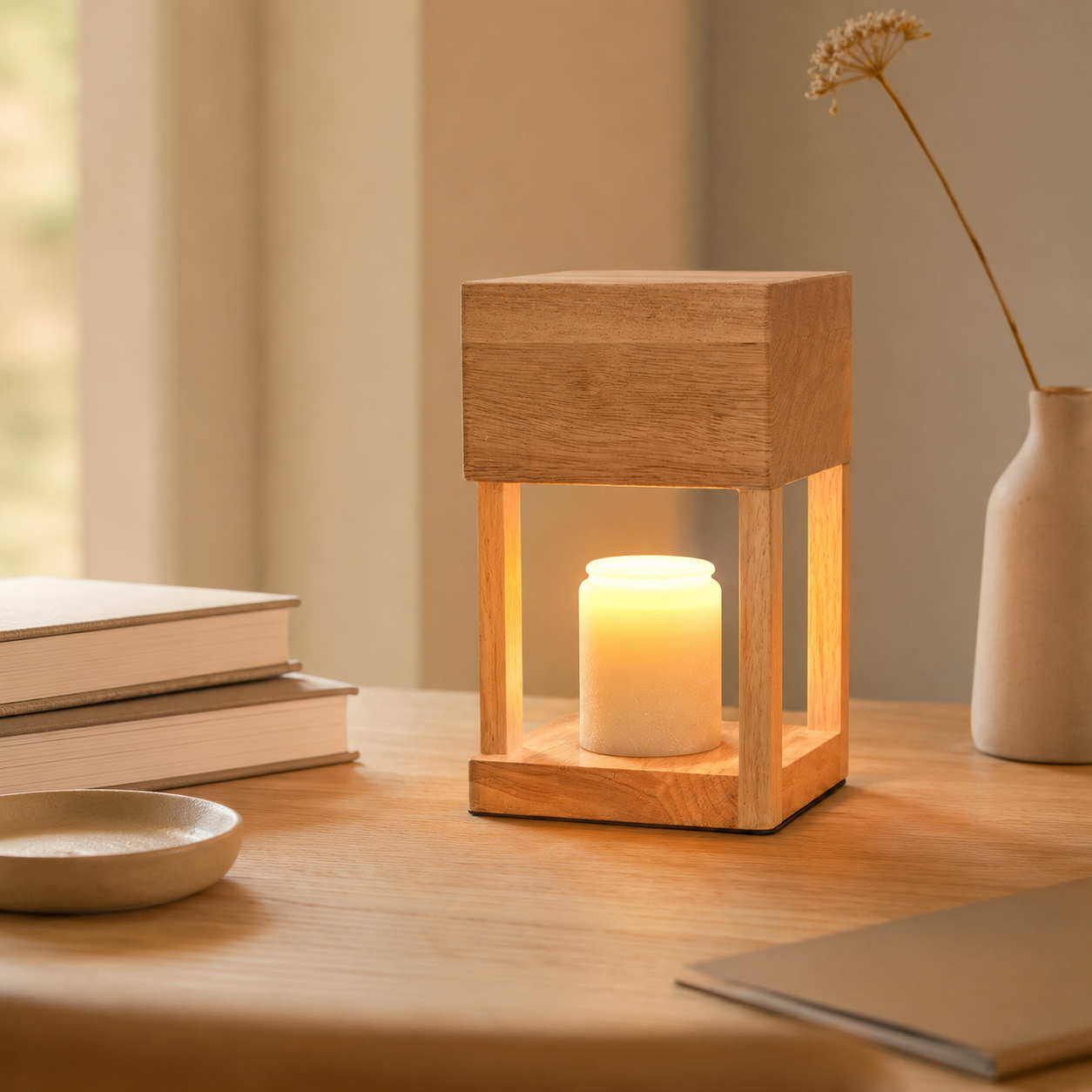 The Japandi Candle Warmer Lamp