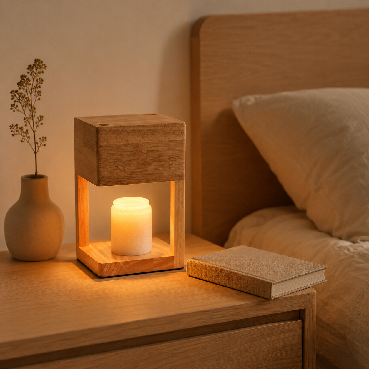 The Japandi Candle Warmer Lamp